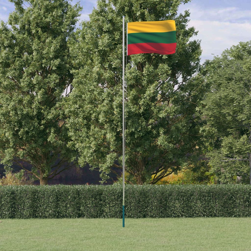 vidaXL Flagge Litauens mit Mast 6,23 m Aluminium