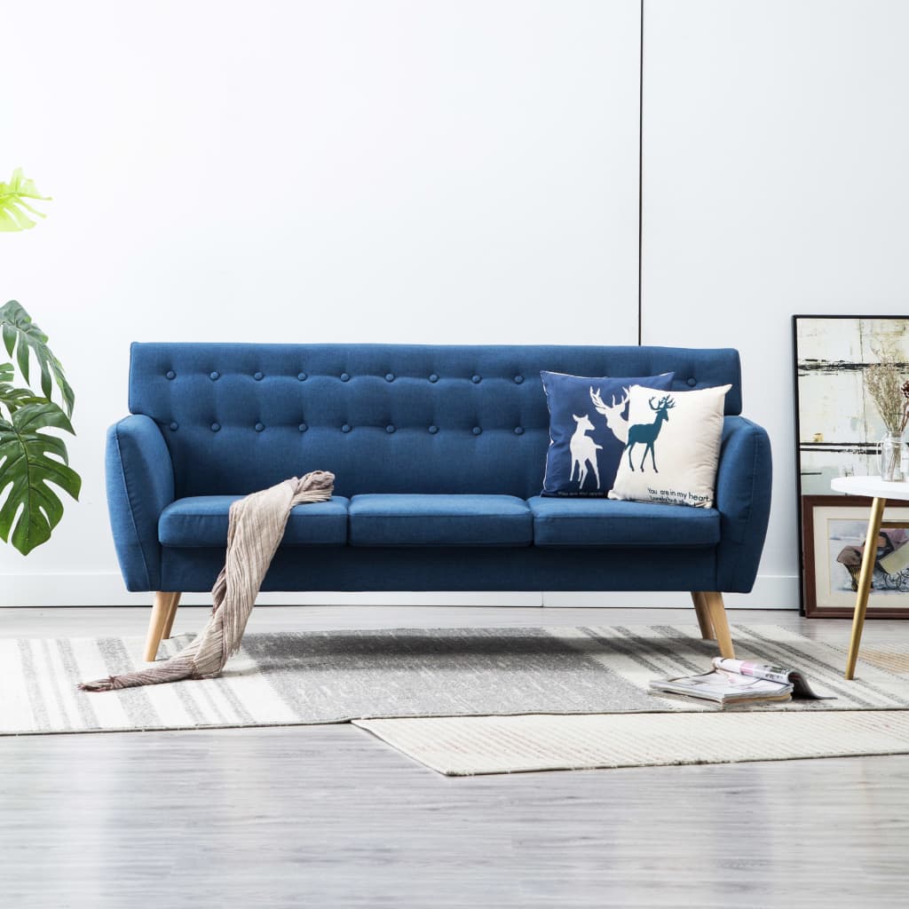 vidaXL 3-Sitzer-Sofa Stoff 172x70x82 cm Blau