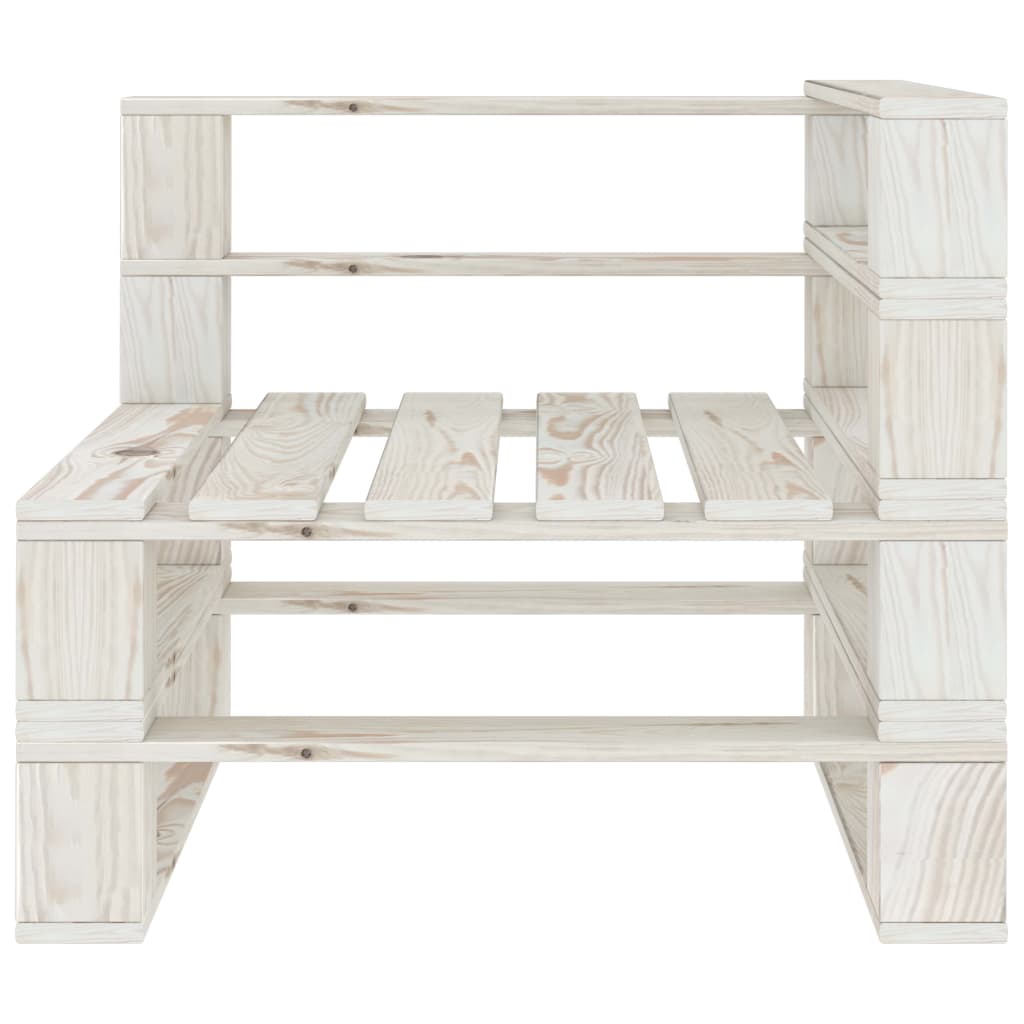 vidaXL 4-tlg. Garten-Lounge-Set aus Paletten Holz Weiß