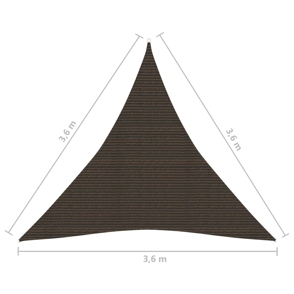 vidaXL Sonnensegel 160 g/m² Braun 3,6x3,6x3,6 m HDPE