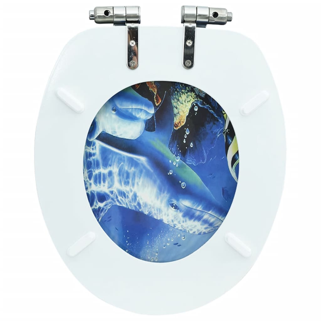 vidaXL Toilettensitz mit Soft-Close-Deckel MDF Delphine-Design