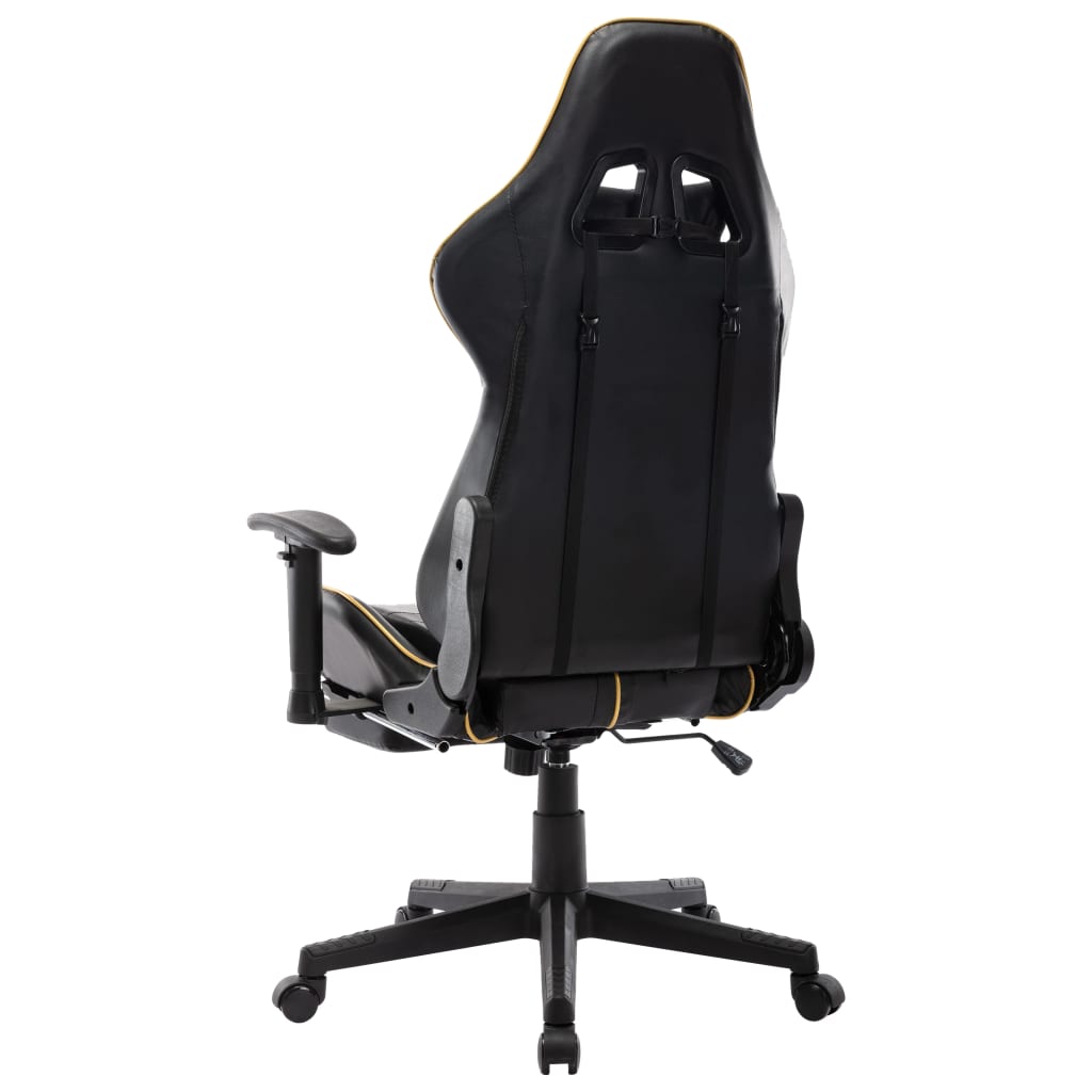 vidaXL Gaming-Stuhl mit Fußstütze Schwarz und Golden Kunstleder