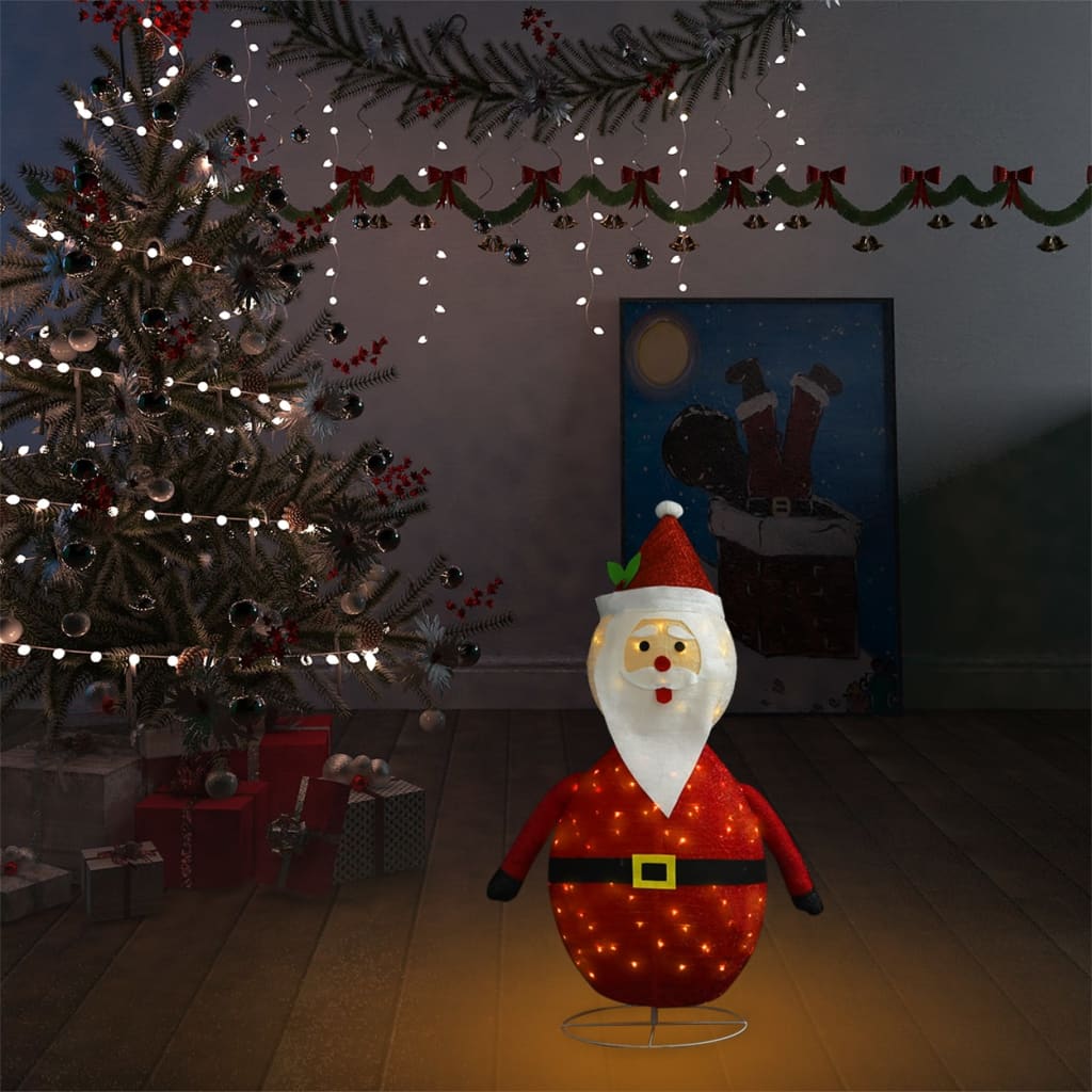 vidaXL Weihnachtsdeko Weihnachtsmann LED Luxus-Gewebe 60 cm