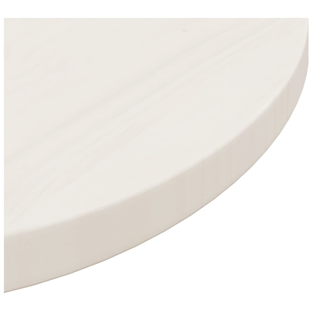 vidaXL Tischplatte Weiß Ø50x2,5 cm Massivholz Kiefer