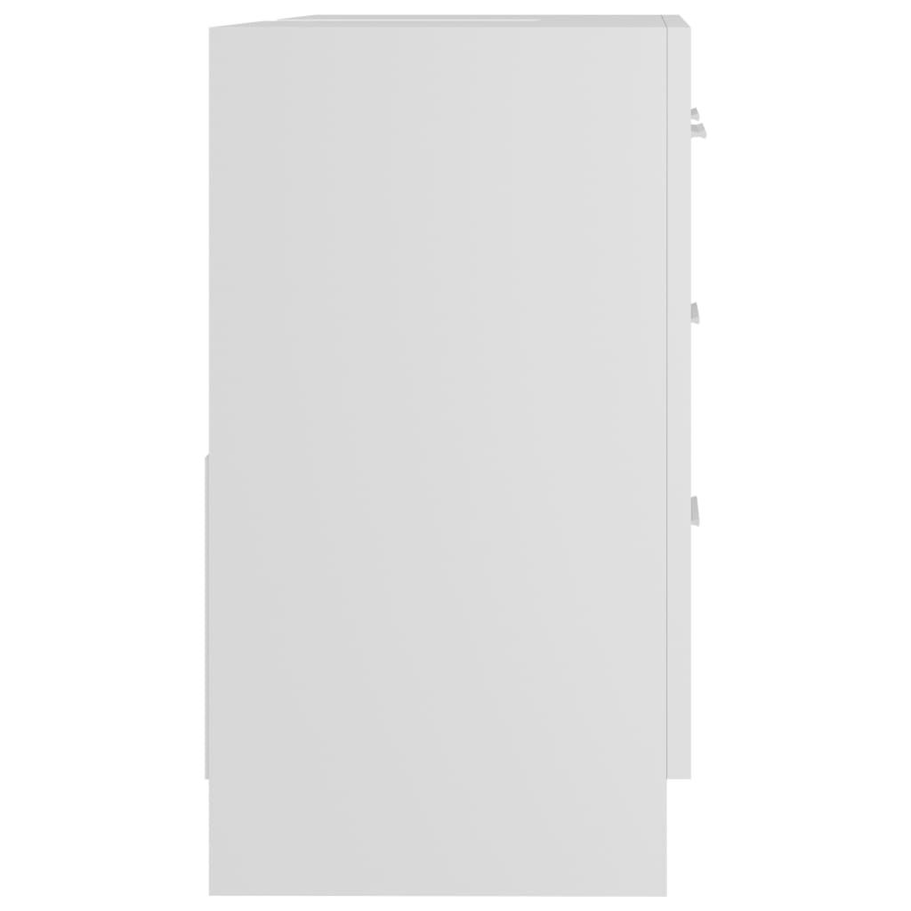 vidaXL Waschbeckenunterschrank Weiß 63x30x54 cm Holzwerkstoff
