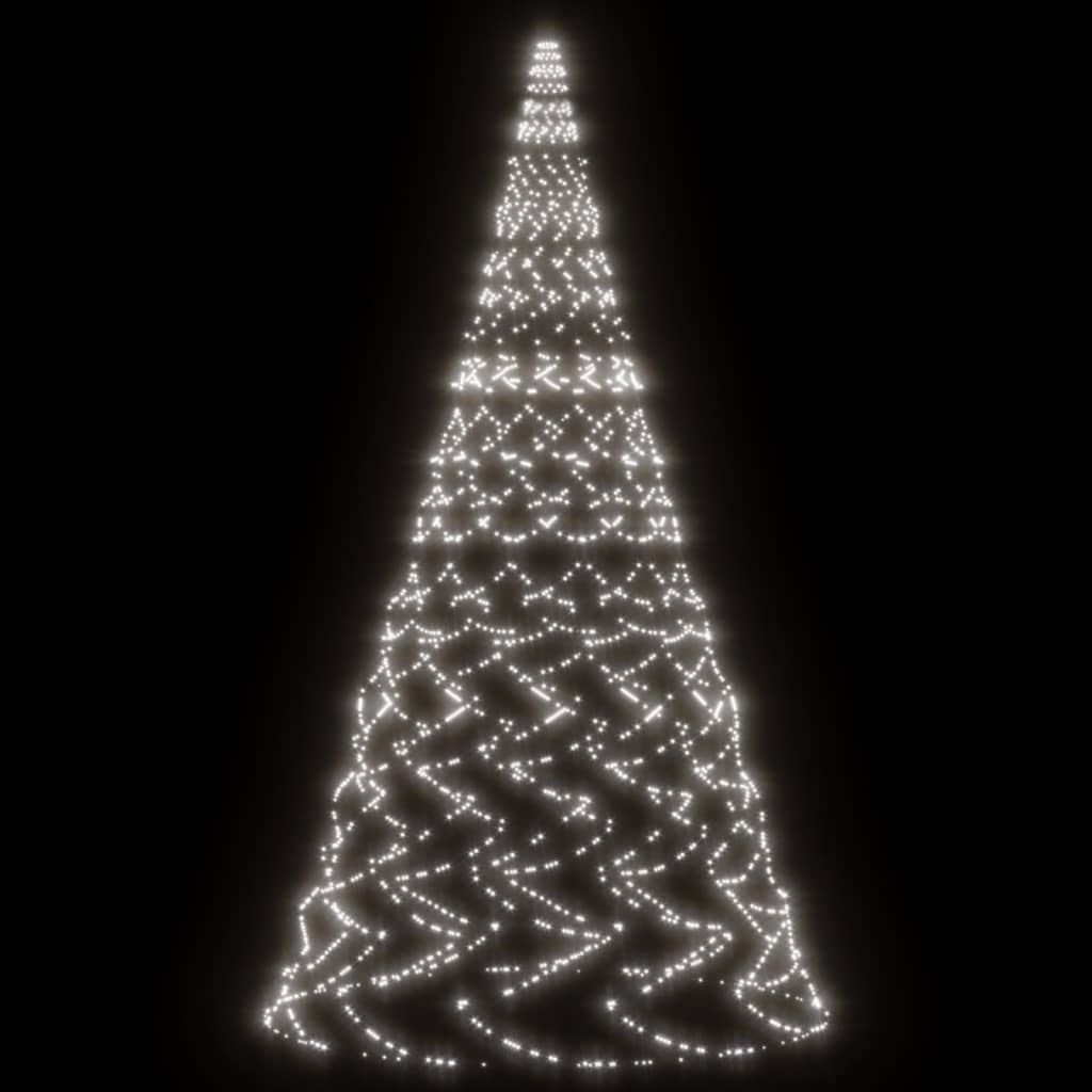 vidaXL LED-Weihnachtsbaum für Fahnenmast Kaltweiß 3000 LEDs 800 cm