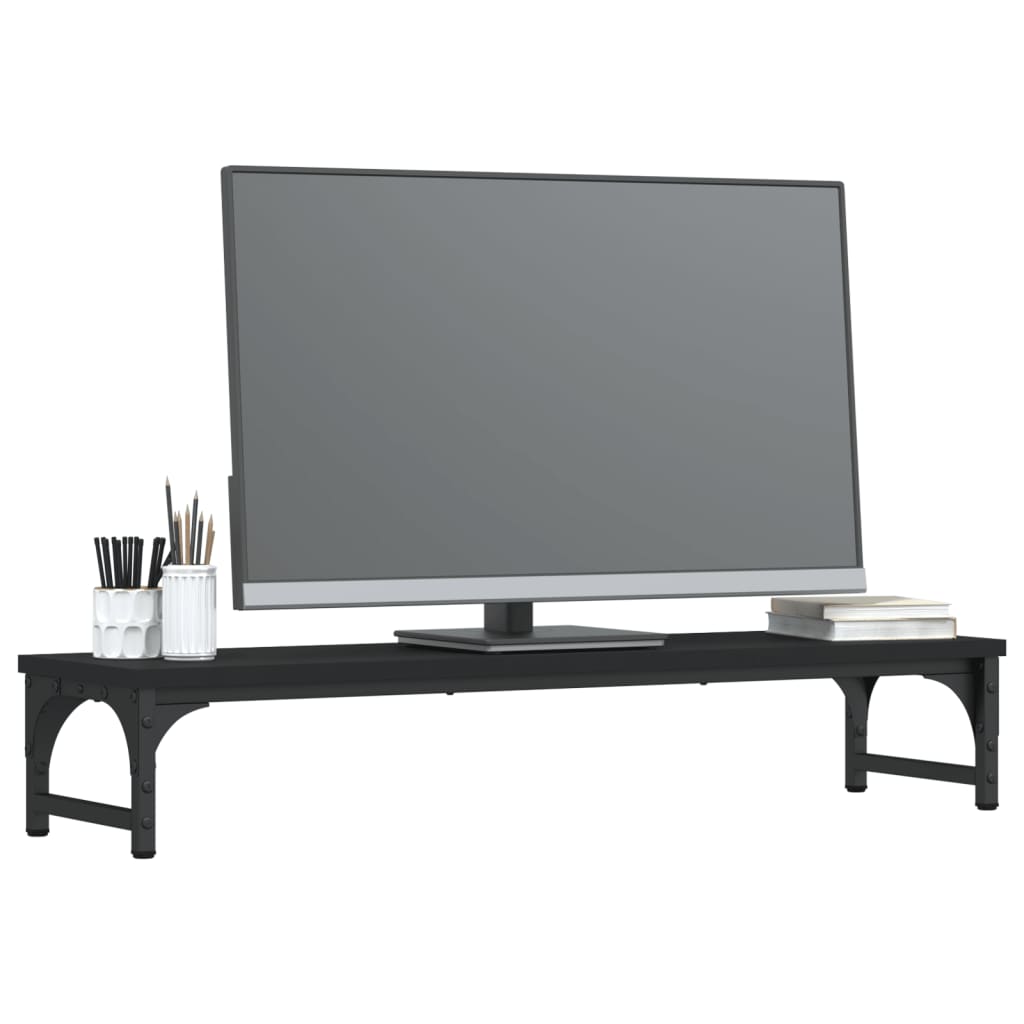 vidaXL Monitorständer Schwarz 85x23x15,5 cm Holzwerkstoff