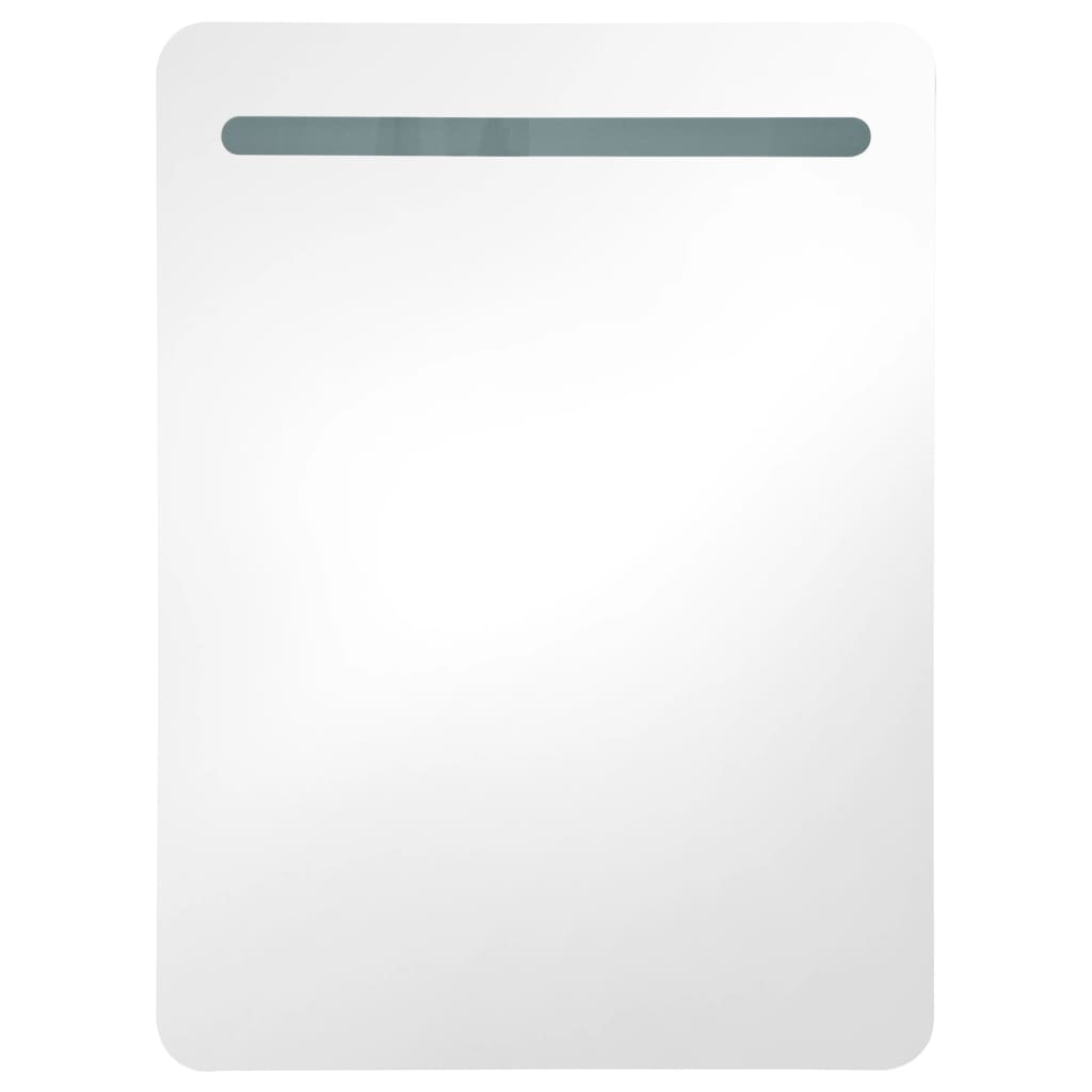 vidaXL LED-Bad-Spiegelschrank Weiß und Eichen-Optik 60x11x80 cm