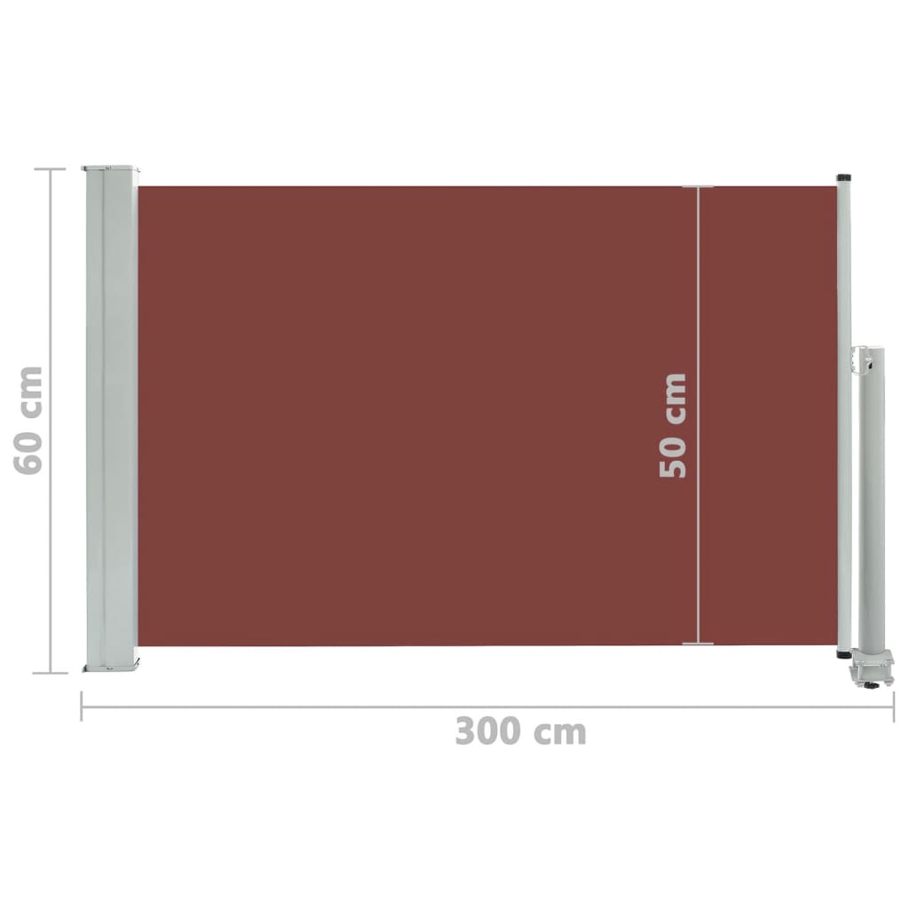 vidaXL Ausziehbare Seitenmarkise 60×300 cm Braun