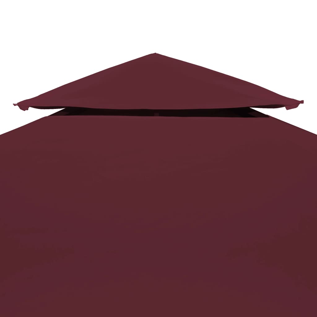 vidaXL Pavillon-Dachplane mit Kaminabzug 310 g/m² 3x3 m Weinrot