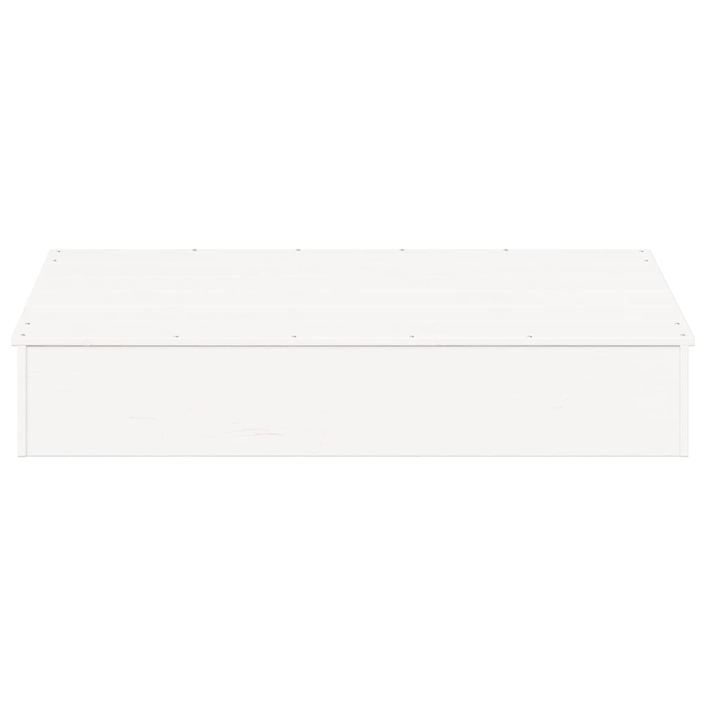 vidaXL Sandkasten mit Deckel Weiß 111x111x19,5 cm Massivholz Kiefer