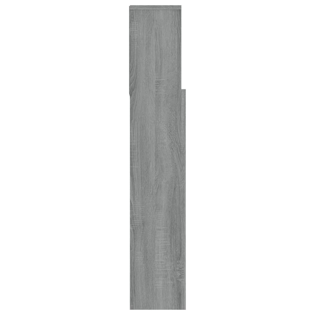 vidaXL Kopfteil mit Ablagen Grau Sonoma 180x19x103,5 cm