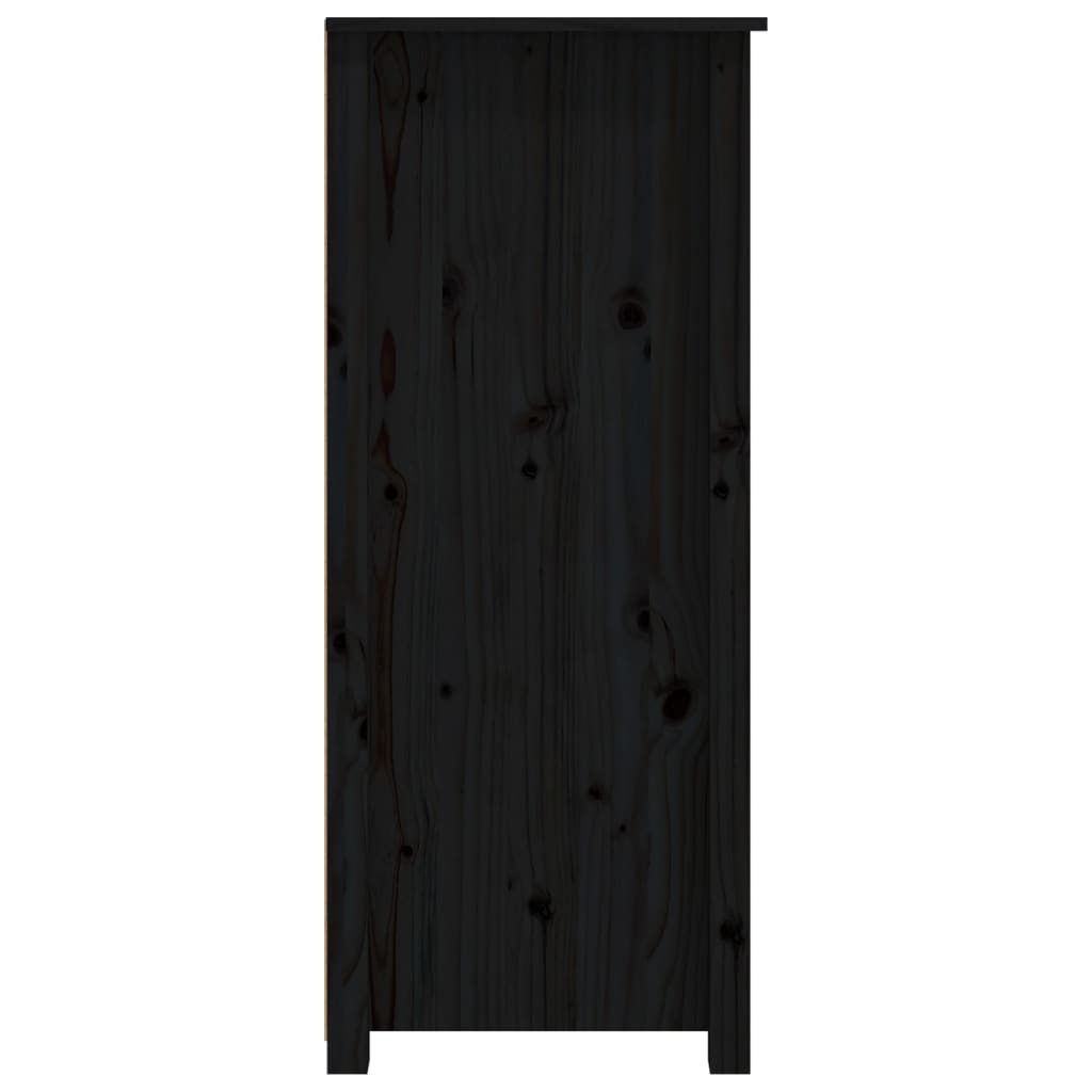 vidaXL Sideboard Schwarz 83x41,5x100 cm Massivholz Kiefer
