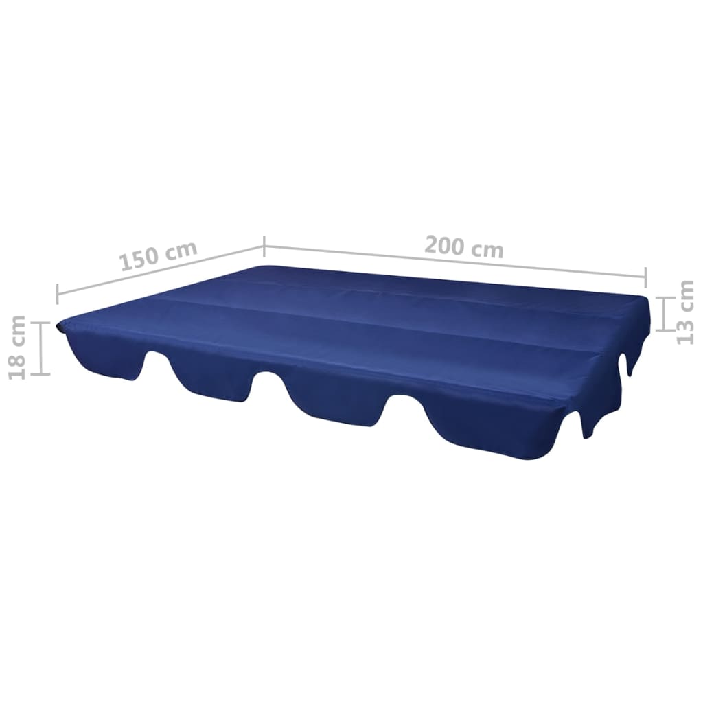 vidaXL Ersatzdach für Gartenschaukel Blau 226x186 cm