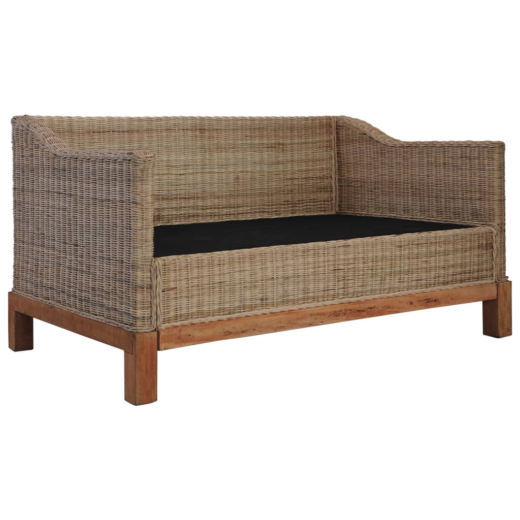 vidaXL 2-Sitzer-Sofa mit Auflagen Natur Rattan