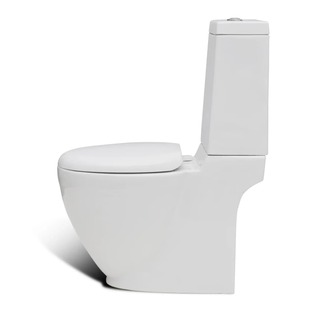 vidaXL Toilette und Bidet Set Weiß Keramik