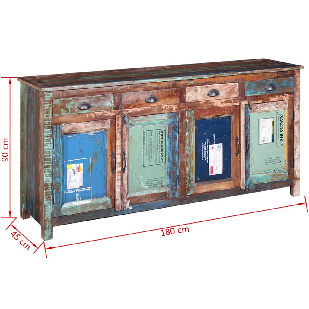 vidaXL Sideboard mit 4 Türen 4 Schubladen Altholz
