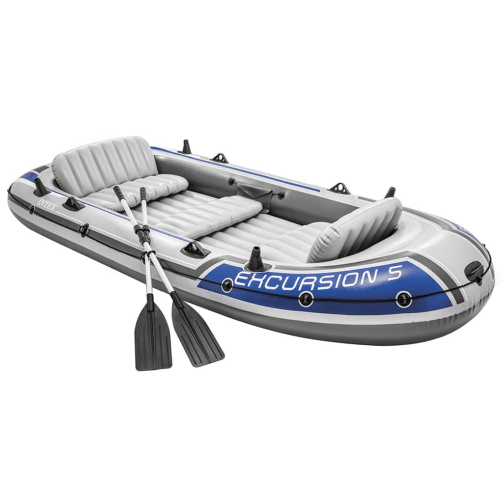 Intex Schlauchboot-Set Excursion 5 mit Trolling-Motor und Halterung
