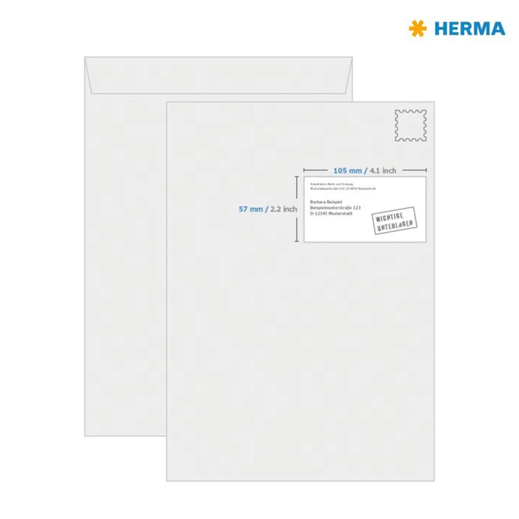 HERMA Etiketten PREMIUM Permanent Haftend A4 105x57 mm 100 Blätter