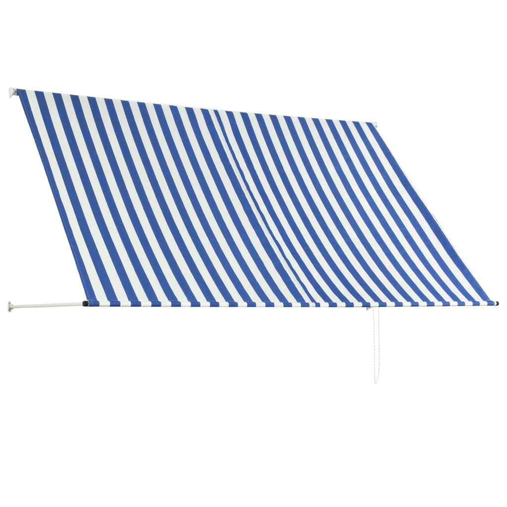 vidaXL Einziehbare Markise 250×150 cm Blau und Weiß