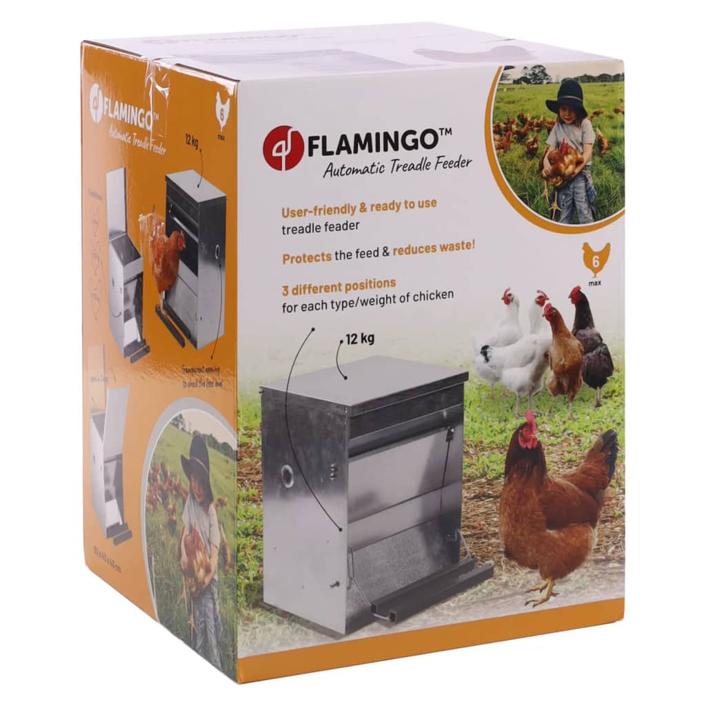 FLAMINGO Hühner-Futterautomat mit Tritt Timo 12 kg