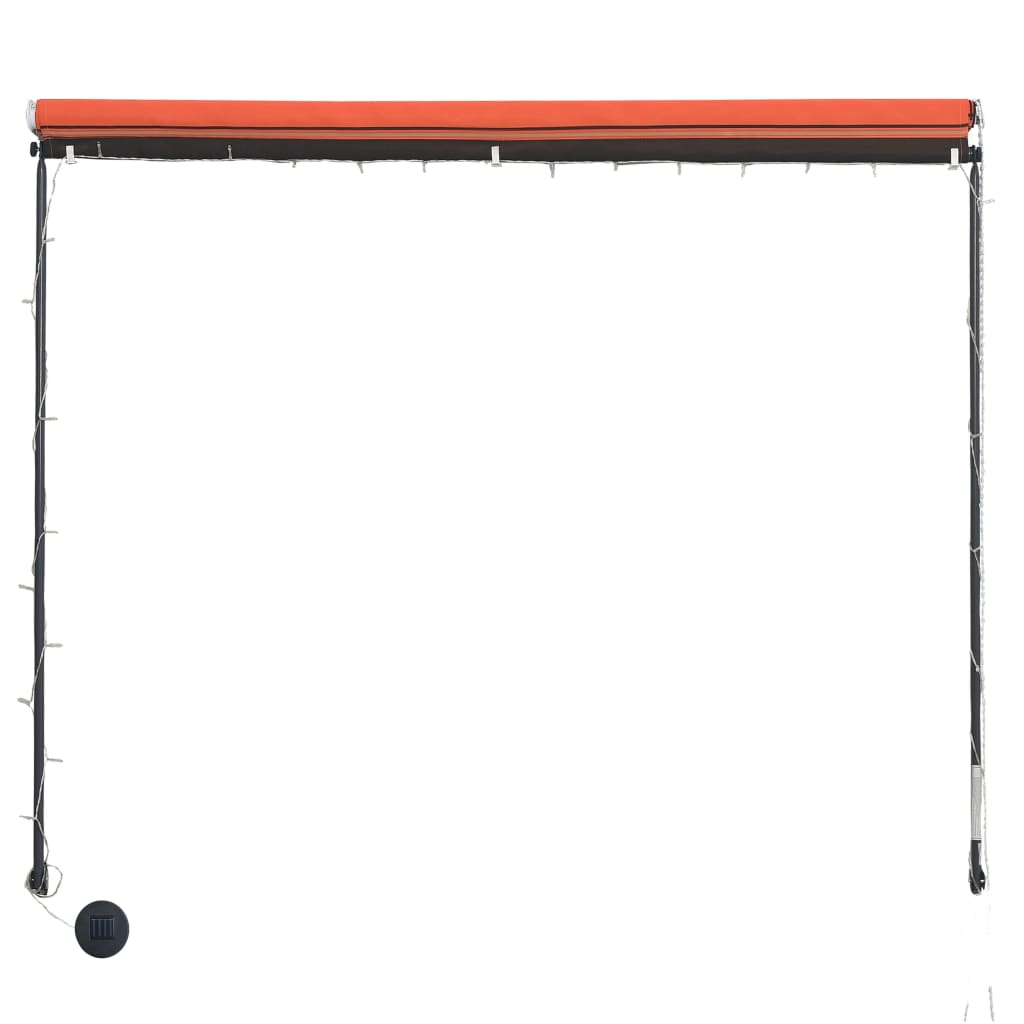 vidaXL Einziehbare Markise mit LED 300×150 cm Orange und Braun