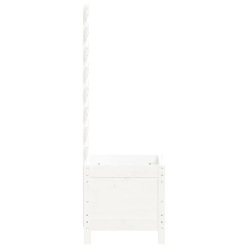vidaXL Pflanzkübel mit Rankhilfe Weiß 39x39,5x114 cm Massivholz Kiefer