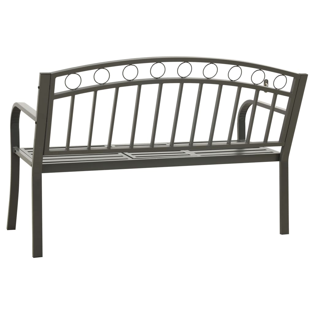 vidaXL Gartenbank mit Tisch 125 cm Stahl Grau