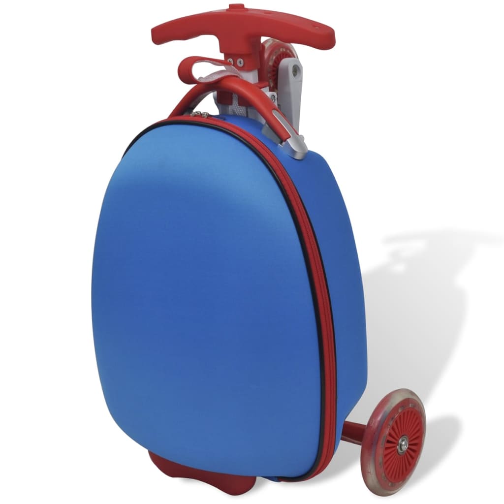 vidaXL Roller mit Trolley-Koffer für Kinder Blau