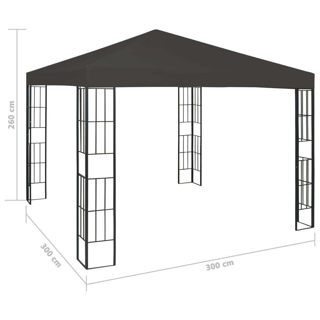 vidaXL Pavillon 3×3 m Anthrazit