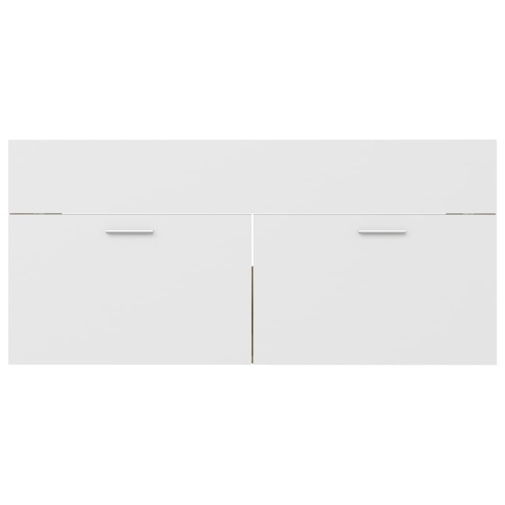 vidaXL Waschbeckenunterschrank Weiß Sonoma-Eiche 100x38,5x46 cm
