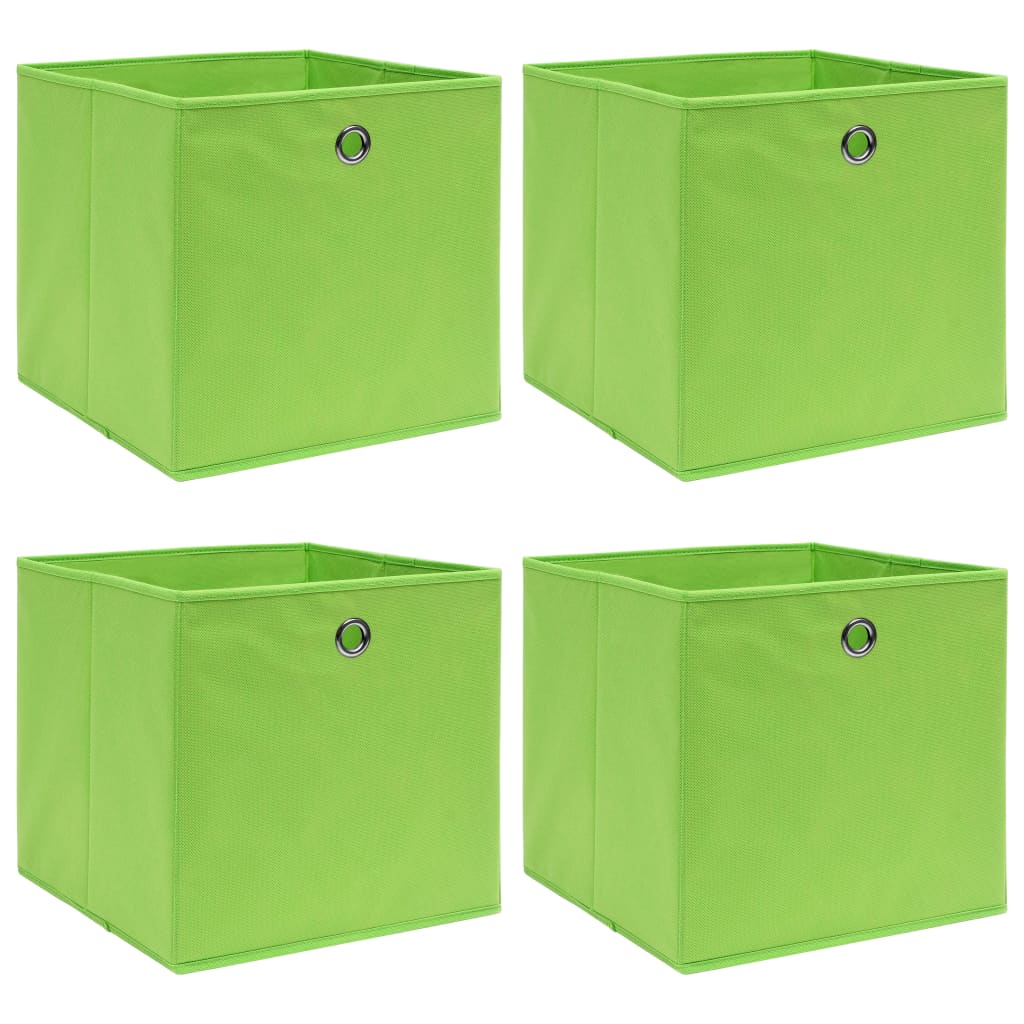 vidaXL Aufbewahrungsboxen 4 Stk. Grün 32x32x32 cm Stoff