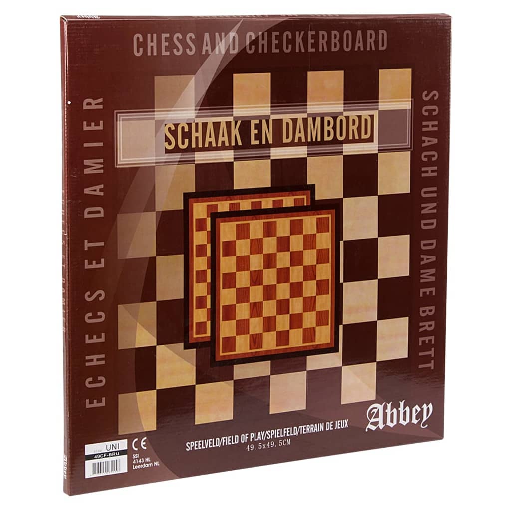 Abbey Game Schach-/Damebrettspiel Holzspielbrett Braun/Ecru 49CG 