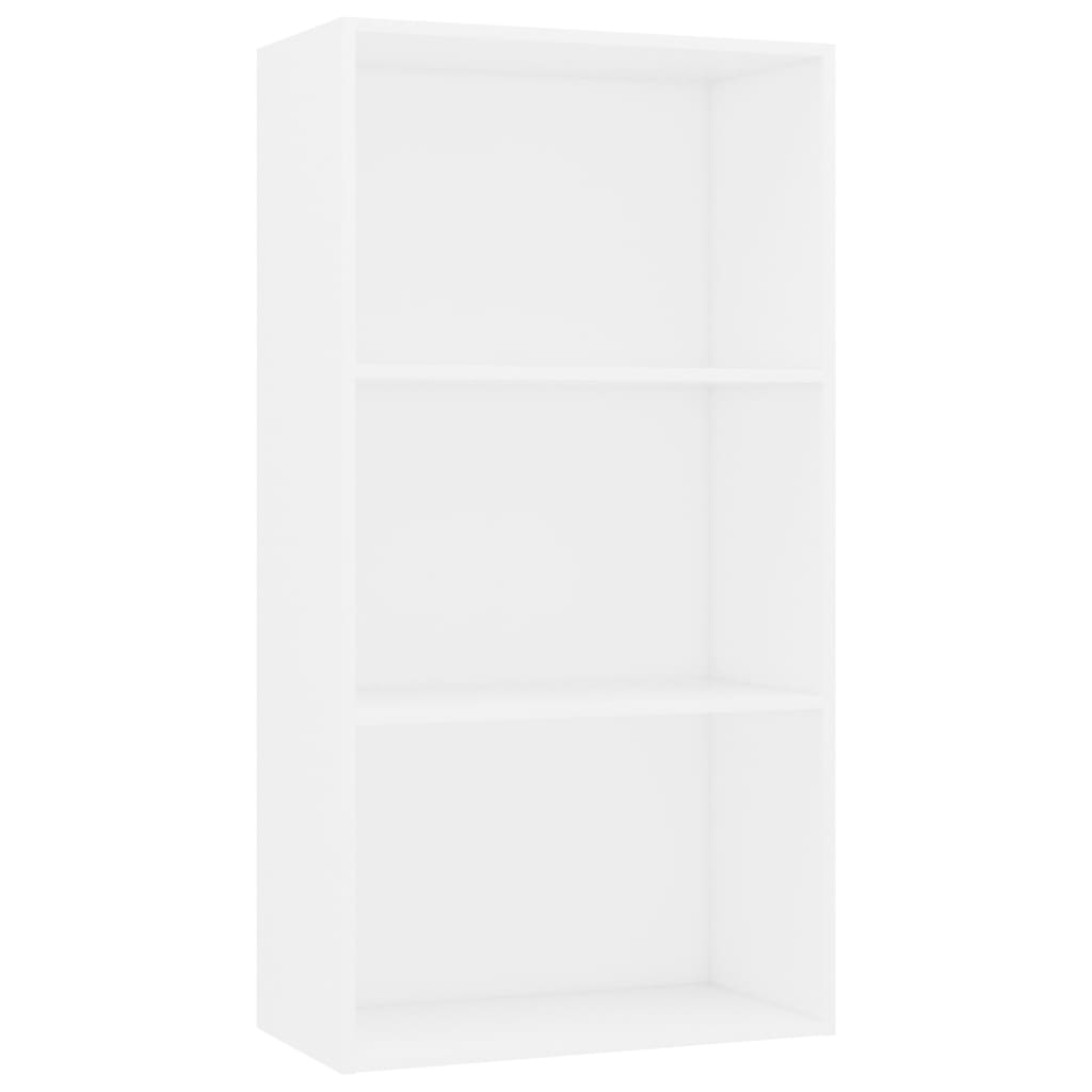 vidaXL Bücherregal 3 Fächer Weiß 60x30x114 cm Holzwerkstoff
