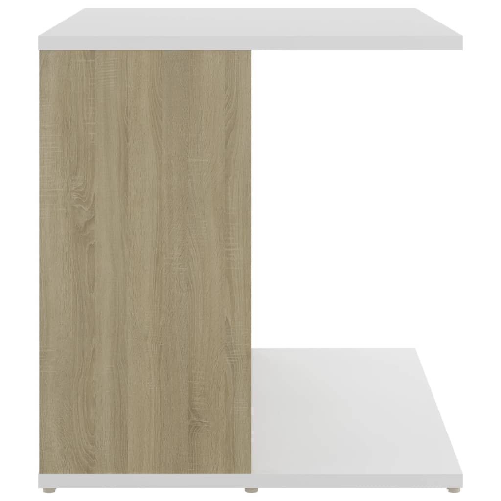 vidaXL Beistelltisch Weiß und Sonoma-Eiche 45x45x48 cm Holzwerkstoff