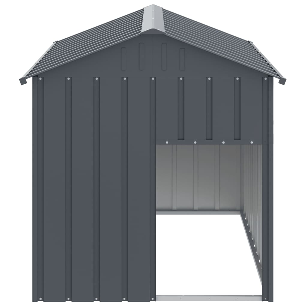 vidaXL Hundehütte mit Dach Anthrazit 117x153x123cm Verzinkter Stahl