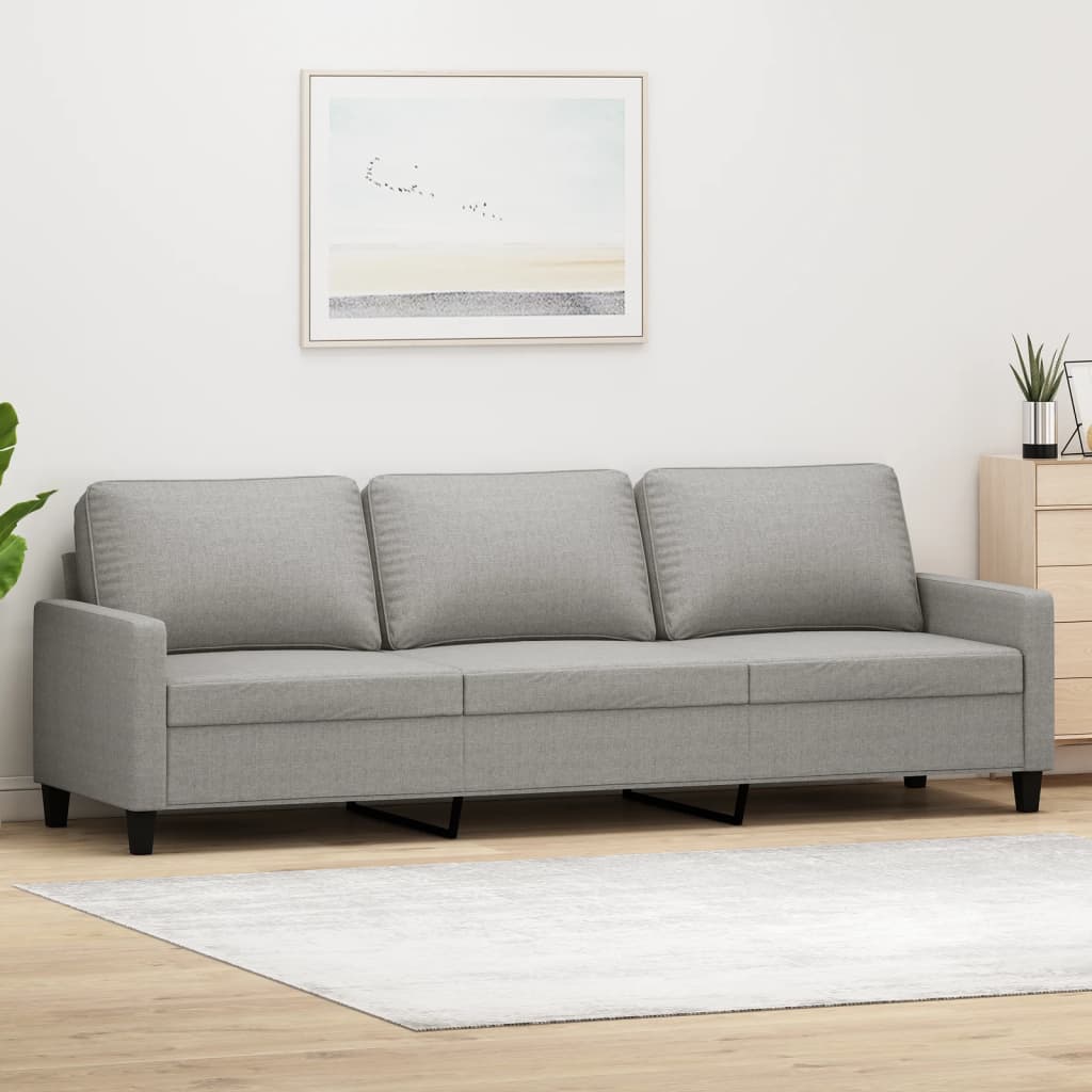 vidaXL 3-Sitzer-Sofa Hellgrau 210 cm Stoff