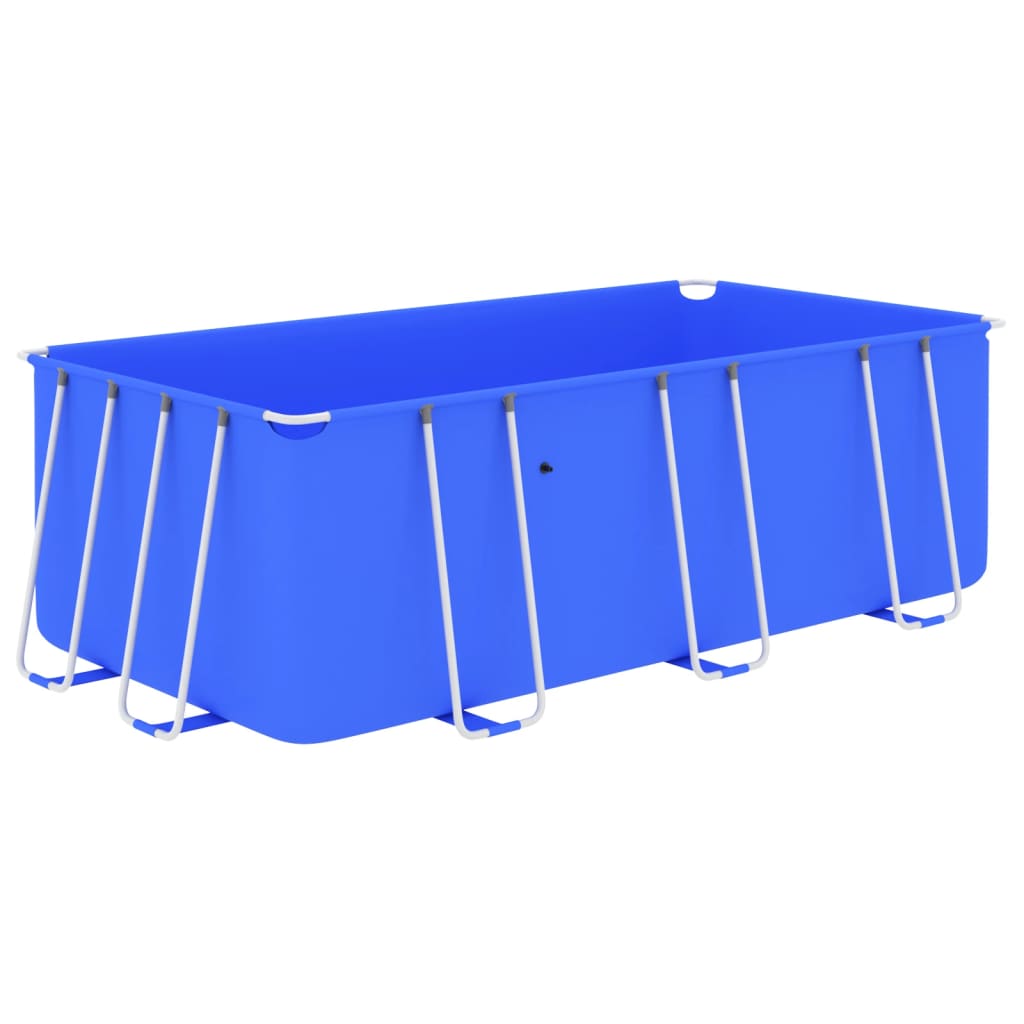 vidaXL Swimming Pool mit Stahlrahmen 400x207x122 cm Blau