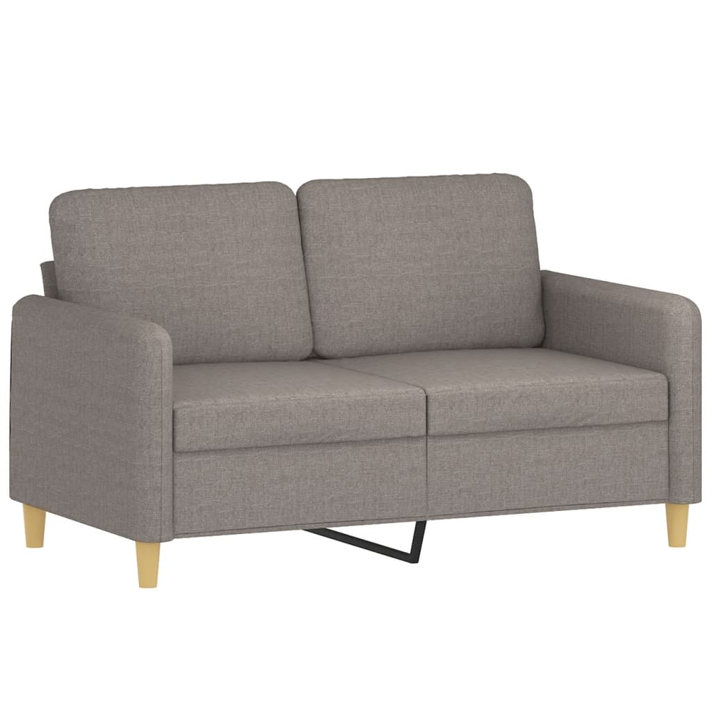 vidaXL 2-Sitzer-Sofa mit Zierkissen Taupe 120 cm Stoff