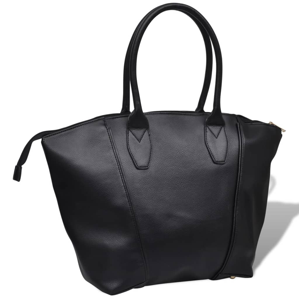 Quadratische Damentasche Schultertasche Handtasche Schwarz
