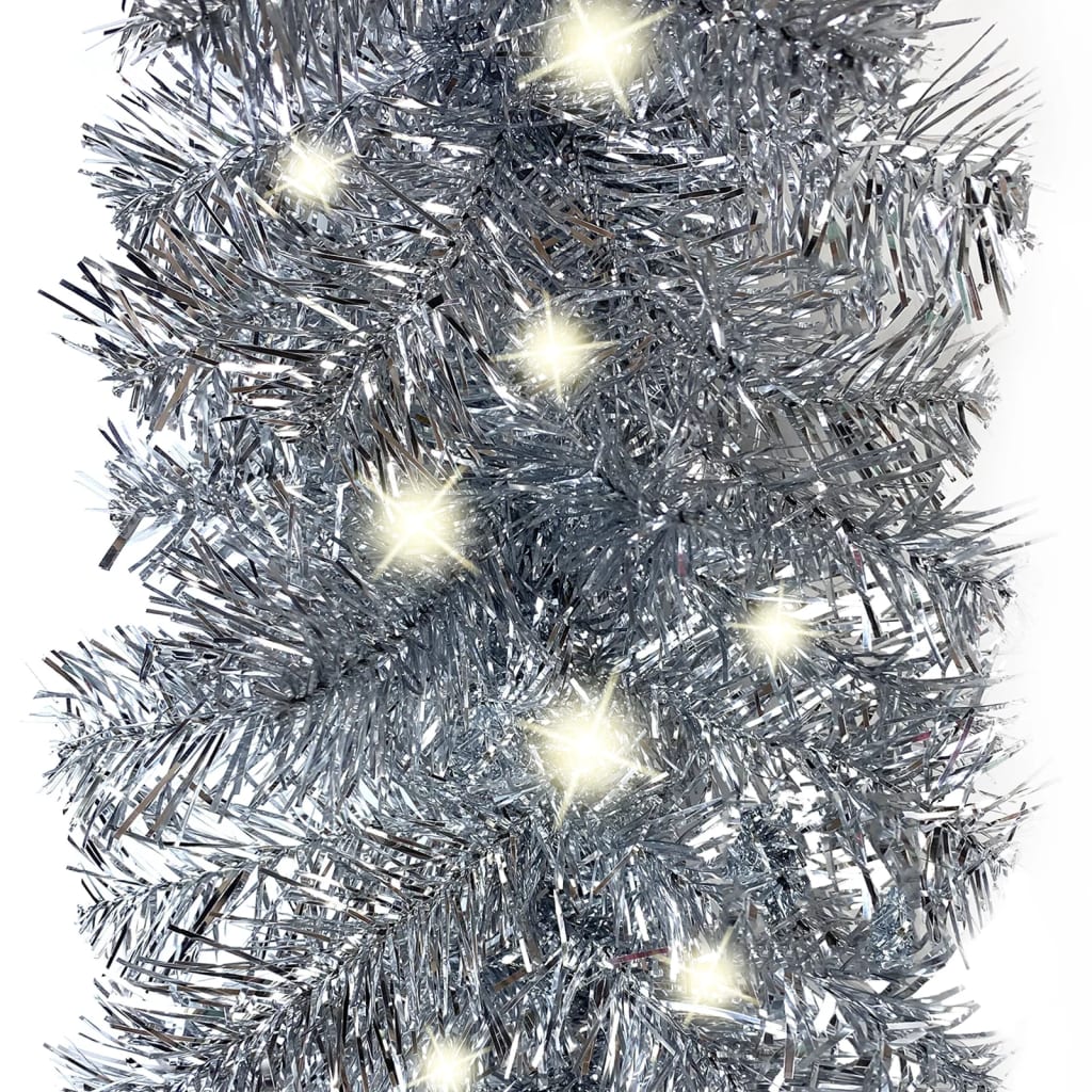 vidaXL Weihnachtsgirlande mit LED 10 m Silbern