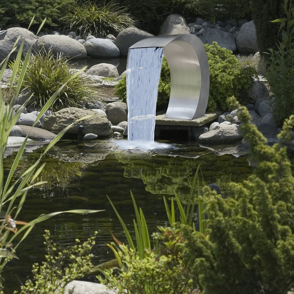 vidaXL Garten-Wasserfall Pool-Fontäne Edelstahl 45x30x60 cm