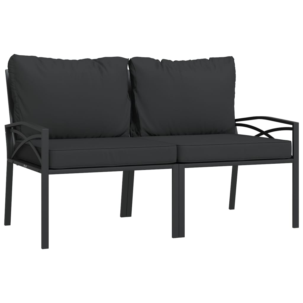 vidaXL Gartenstühle mit Grauen Kissen 2 Stk. 62x75x79 cm Stahl