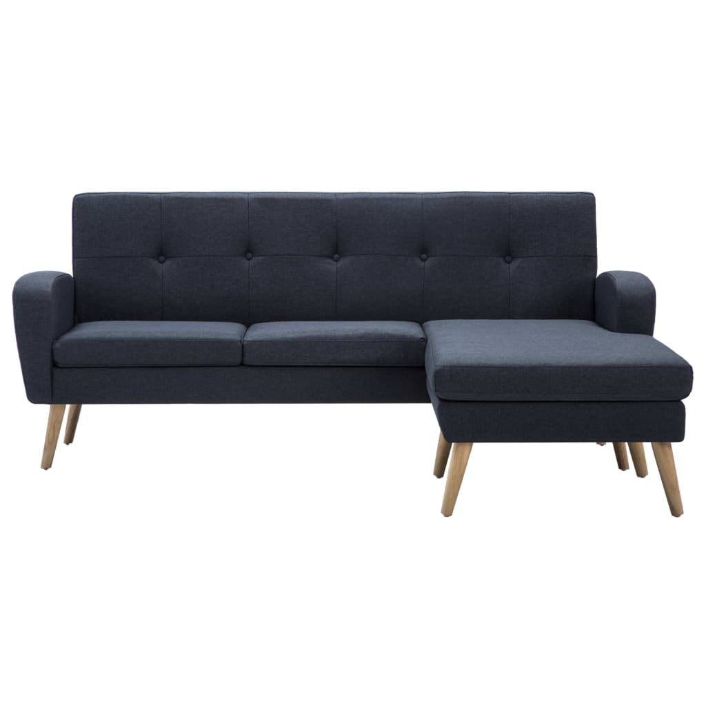 vidaXL Sofa in L-Form Stoffbezug 186 x 136 x 79 cm Dunkelgrau