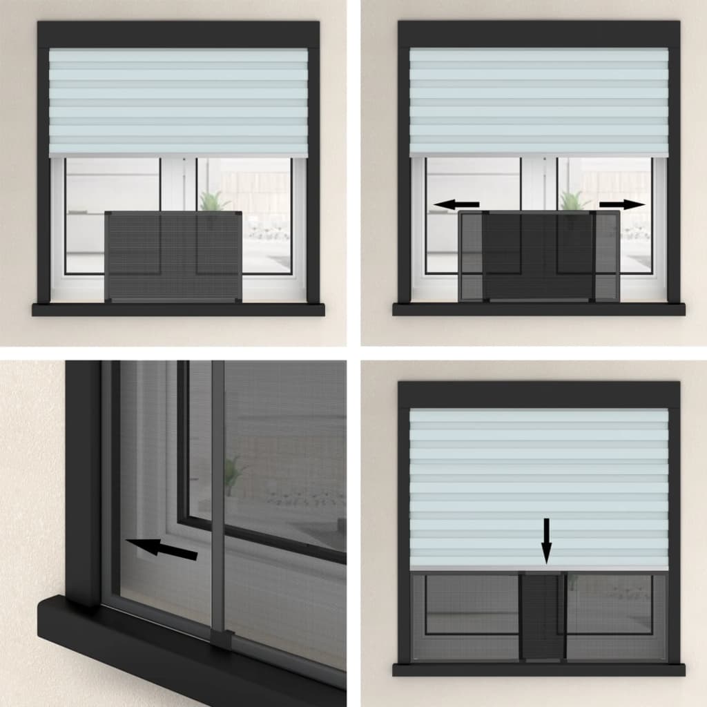 vidaXL Ausziehbarer Insektenschutz für Fenster Anthrazit (75-143)x50cm