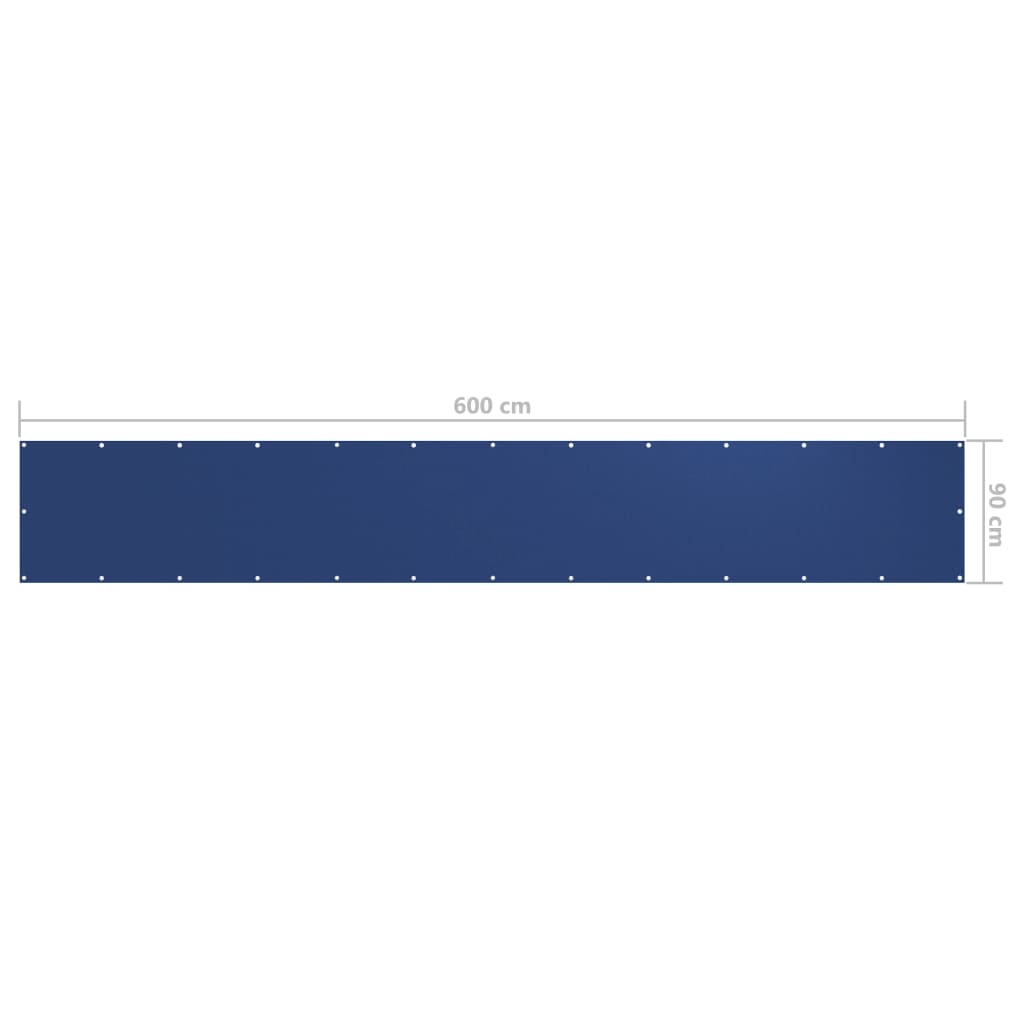 vidaXL Balkon-Sichtschutz Blau 90x600 cm Oxford-Gewebe