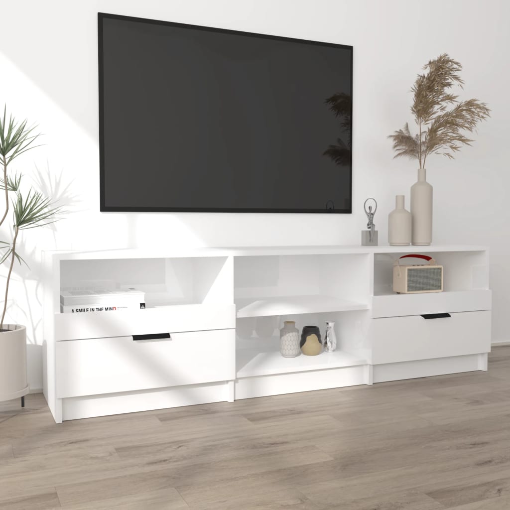 vidaXL TV-Schrank Hochglanz-Weiß 150x33,5x45 cm Holzwerkstoff