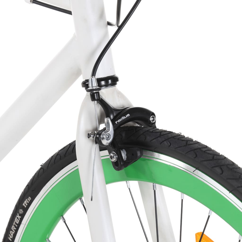 vidaXL Fahrrad mit Festem Gang Weiß und Grün 700c 59 cm