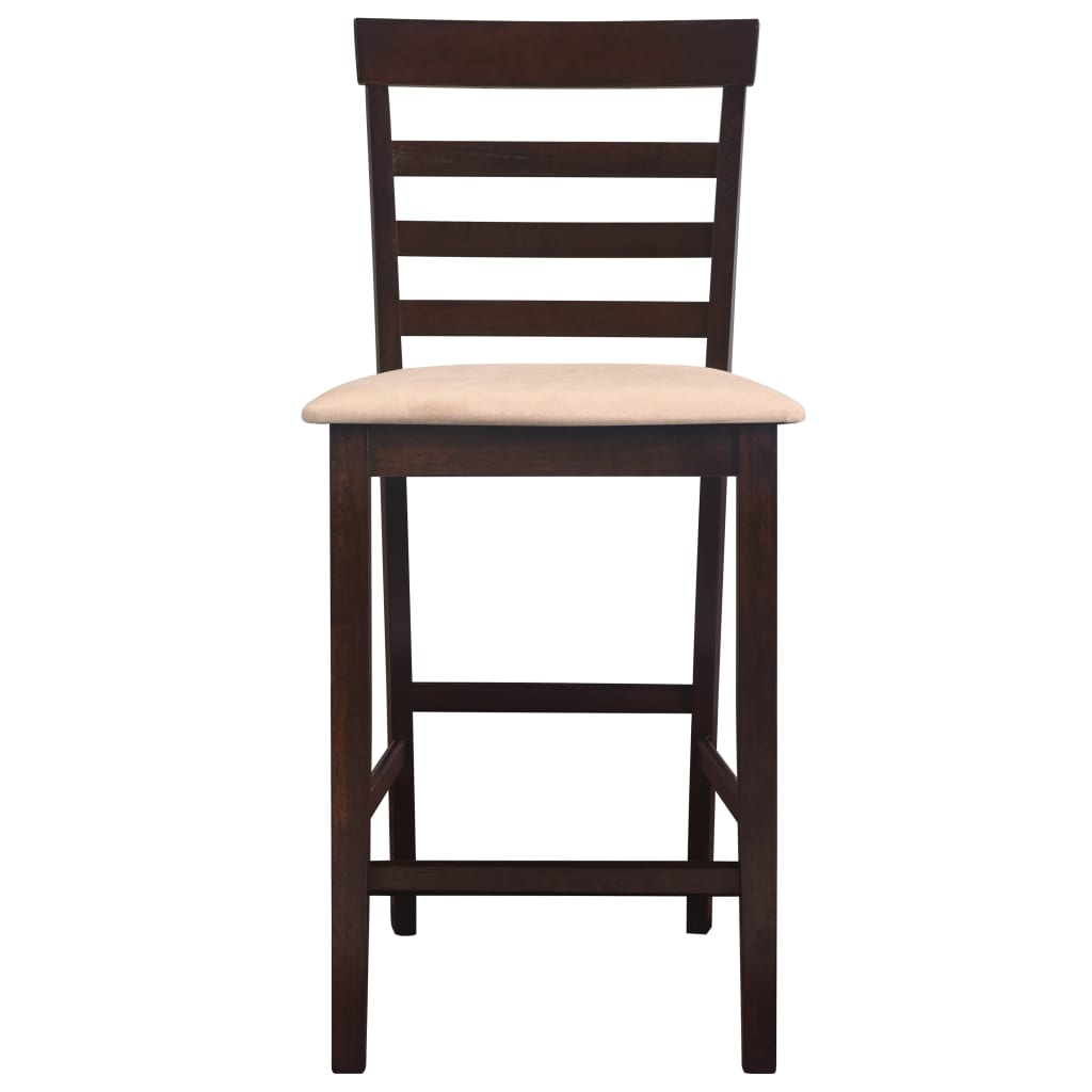 vidaXL Bartisch mit Stühlen 3-tlg. Massivholz Dunkelbraun