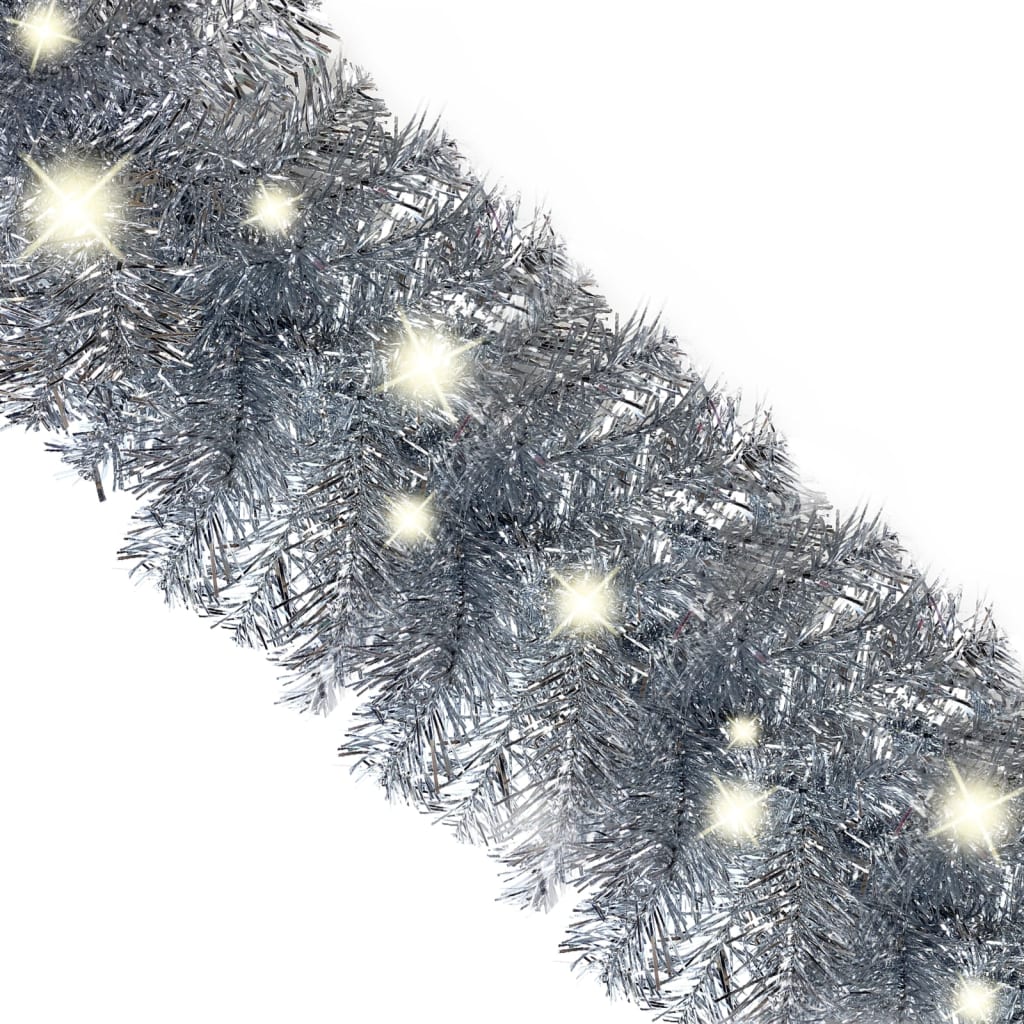 vidaXL Weihnachtsgirlande mit LED 10 m Silbern